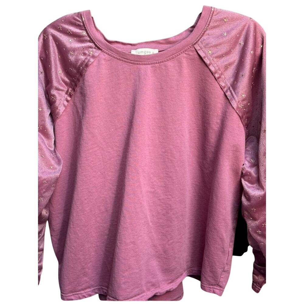 Umgee Mauve Pullover with Metallic Star Sleeves